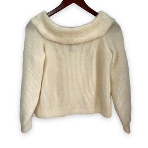 Divided cream color boat neck long sleeve crop sweater size medium